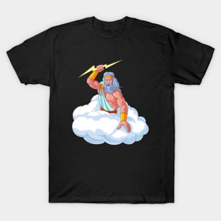 Zeus throws lightning. T-Shirt